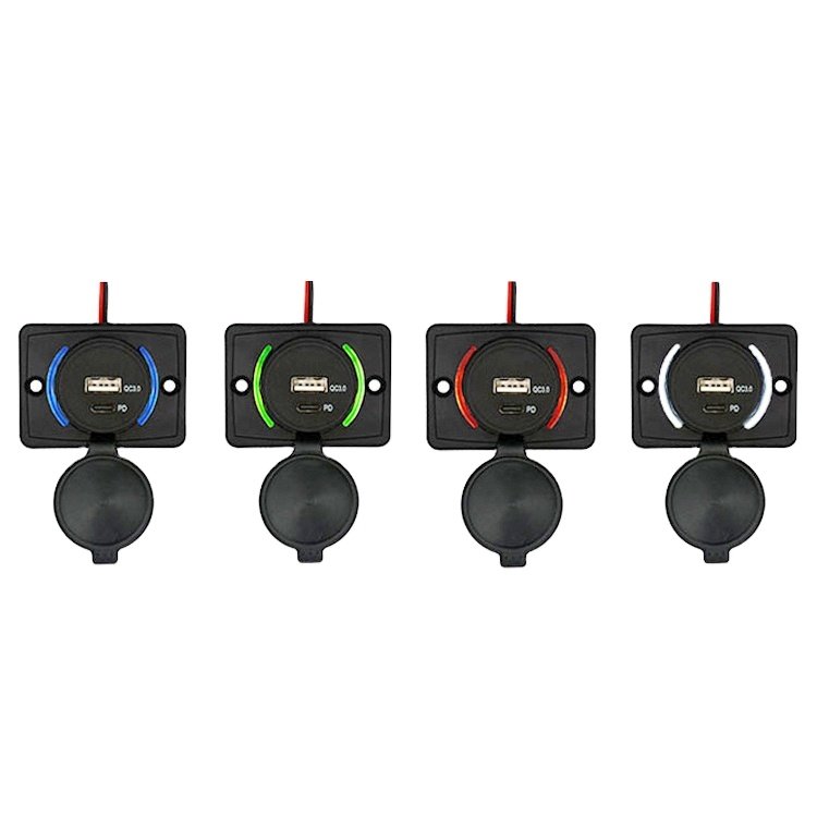 DC 12V 24V Panel Mount Dual 3.1A USB Socket Charger Outlet for Train Tram Marine Boat Car Bus Seat
